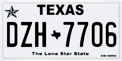 TX license plate DZH7706