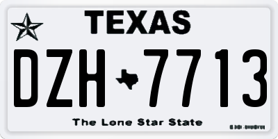 TX license plate DZH7713