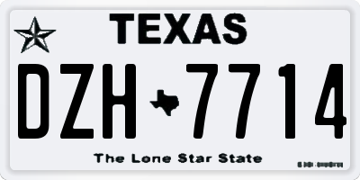 TX license plate DZH7714