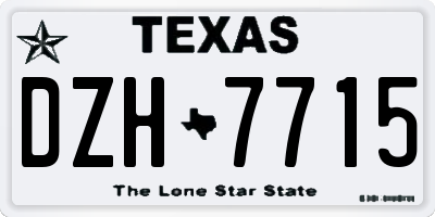 TX license plate DZH7715
