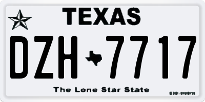 TX license plate DZH7717