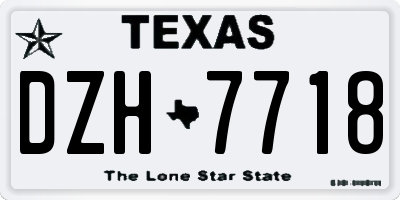 TX license plate DZH7718