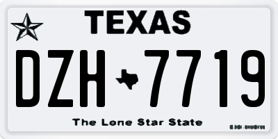 TX license plate DZH7719