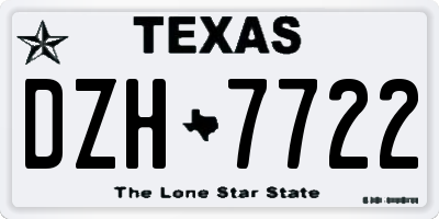 TX license plate DZH7722