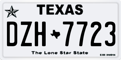 TX license plate DZH7723