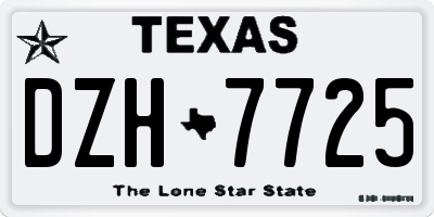 TX license plate DZH7725