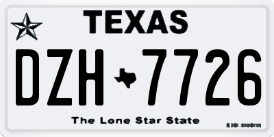 TX license plate DZH7726