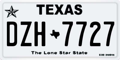 TX license plate DZH7727