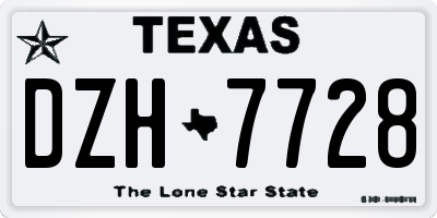 TX license plate DZH7728