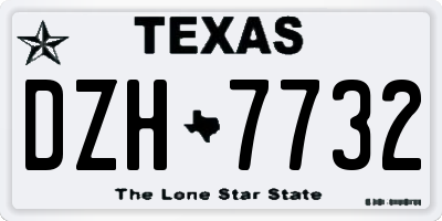 TX license plate DZH7732