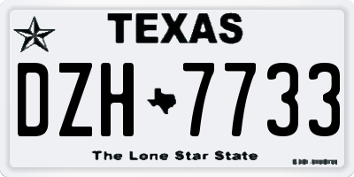 TX license plate DZH7733