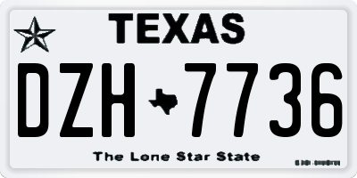 TX license plate DZH7736