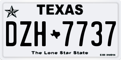 TX license plate DZH7737