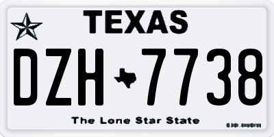 TX license plate DZH7738