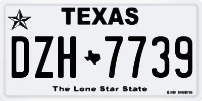 TX license plate DZH7739