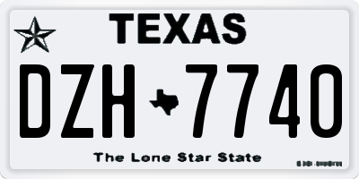 TX license plate DZH7740