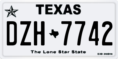 TX license plate DZH7742