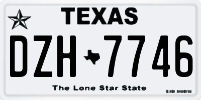 TX license plate DZH7746