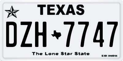 TX license plate DZH7747