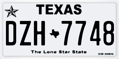 TX license plate DZH7748