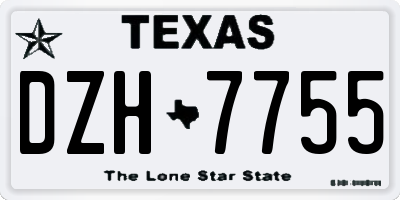 TX license plate DZH7755