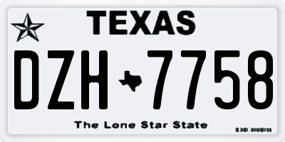 TX license plate DZH7758