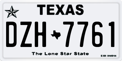 TX license plate DZH7761