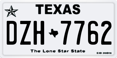 TX license plate DZH7762