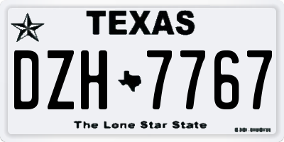 TX license plate DZH7767