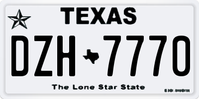 TX license plate DZH7770