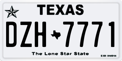 TX license plate DZH7771