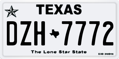 TX license plate DZH7772
