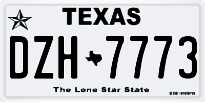TX license plate DZH7773