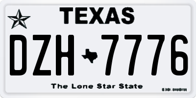 TX license plate DZH7776