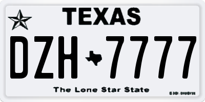 TX license plate DZH7777