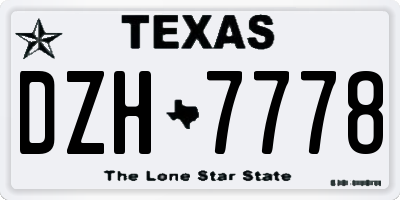 TX license plate DZH7778