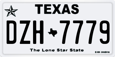 TX license plate DZH7779