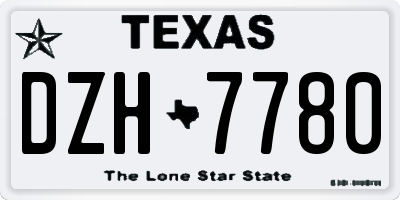 TX license plate DZH7780