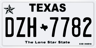 TX license plate DZH7782