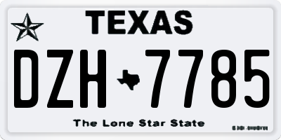 TX license plate DZH7785