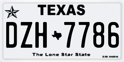 TX license plate DZH7786