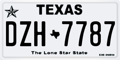 TX license plate DZH7787