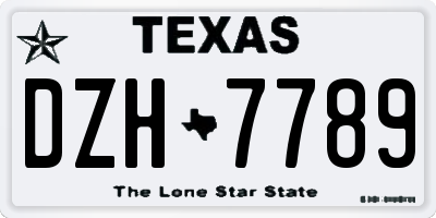 TX license plate DZH7789