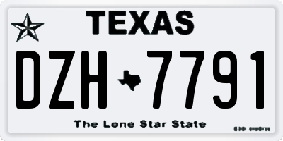 TX license plate DZH7791