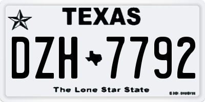TX license plate DZH7792