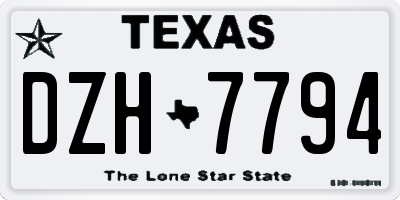 TX license plate DZH7794