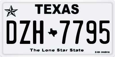 TX license plate DZH7795