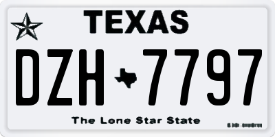 TX license plate DZH7797