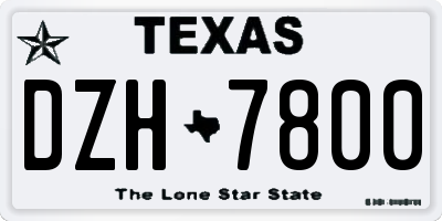 TX license plate DZH7800