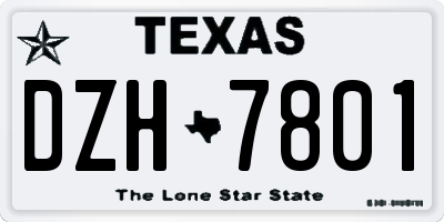 TX license plate DZH7801